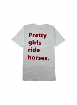 White horse riding t-shirt