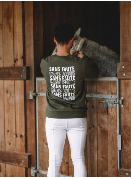 Khaki horse riding sweatshirt - SANS FAUTE Khaki