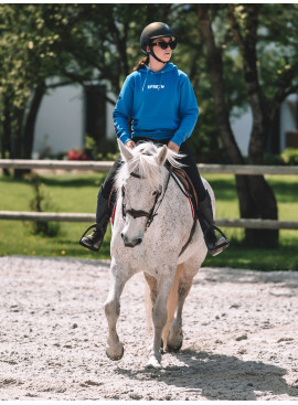 Blue hooded horse riding sweatshirt - 5 Azur Stars