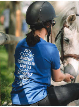 Short-sleeved horse riding t-shirt - 5 Stars Royal Blue