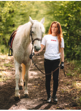 White short-sleeved horse riding t-shirt - Awesome Riders White