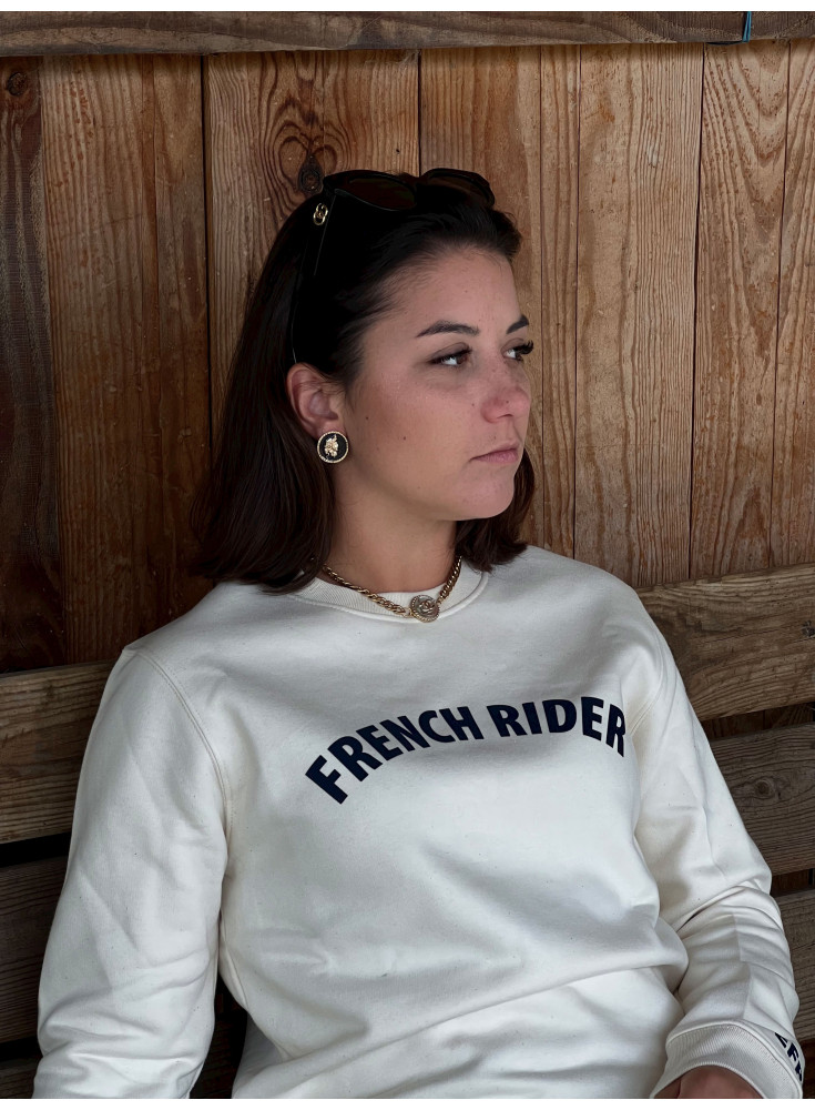 Cream beige horse riding sweatshirt - French Rider ecru