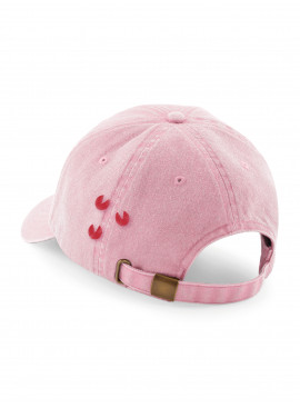 Casquette Vintage Pink Broderie rouge